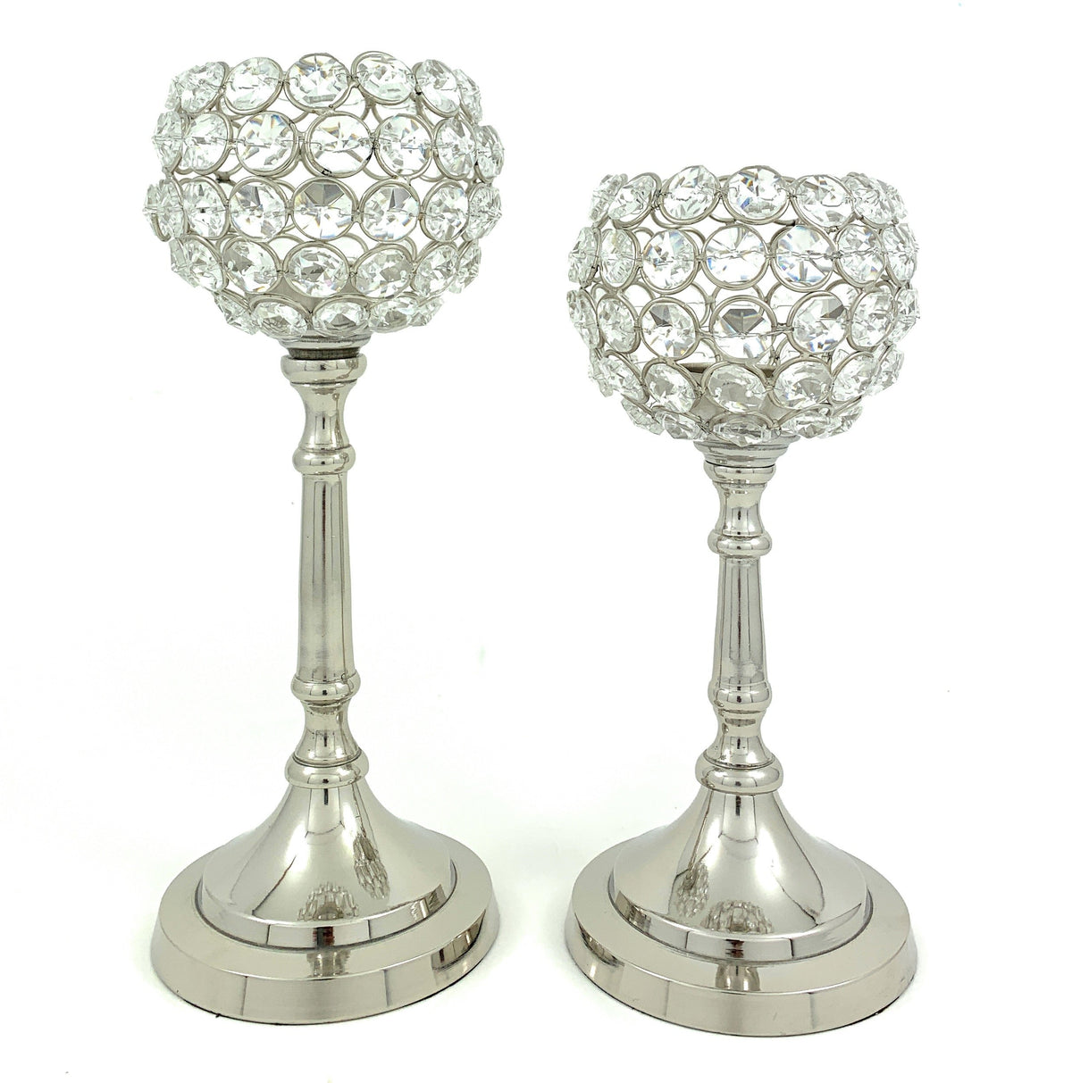 Vibhsa Crystal Hurricane Candle Holders (Set of 2)