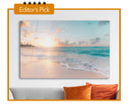 Sea and Waves Tempered Glass Wall Art — 18x28 in