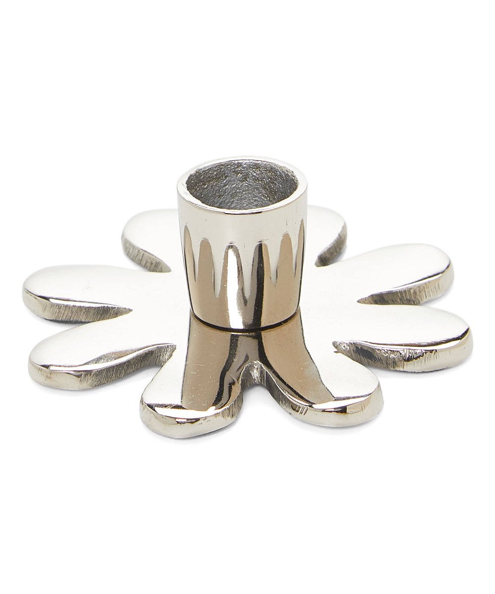 Silver Flower Aluminium Candle Holder