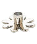 Silver Flower Aluminium Candle Holder
