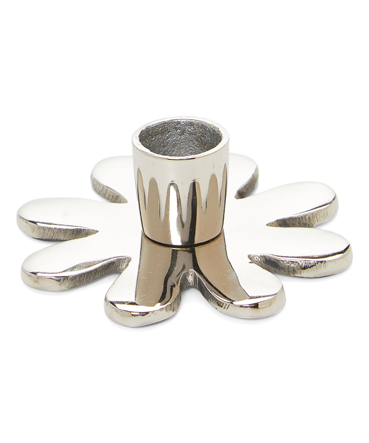 Silver Flower Aluminium Candle Holder